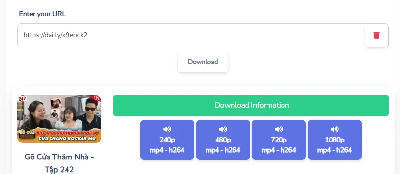 Choose MP4 quality to download Dailymotion video in HD with BraveDown