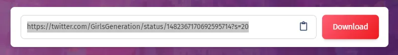 Tempel URL tweet ke kolom input untuk unduh twitter mp4 di BraveDown