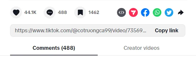 Salin URL video TikTok untuk diunduh menggunakan SnapTik