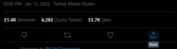 Ketuk Share pada tweet untuk memulai proses twitter to mp4