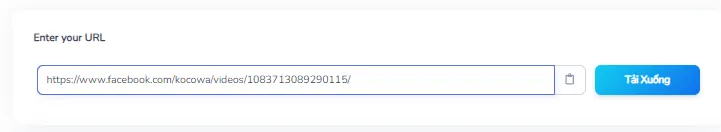 Menempel link story Facebook ke kolom input BraveDown sebagai fb downloader story