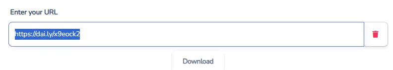 Paste the Dailymotion URL into BraveDown Dailymotion video downloader input