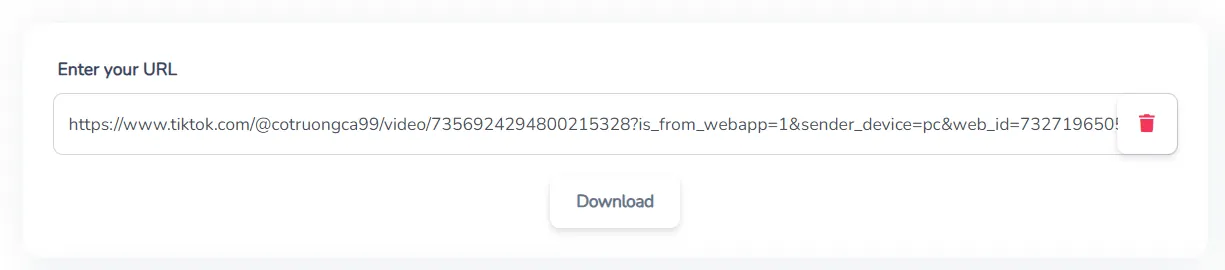Tempel URL TikTok ke alat download video TikTok tanpa watermark