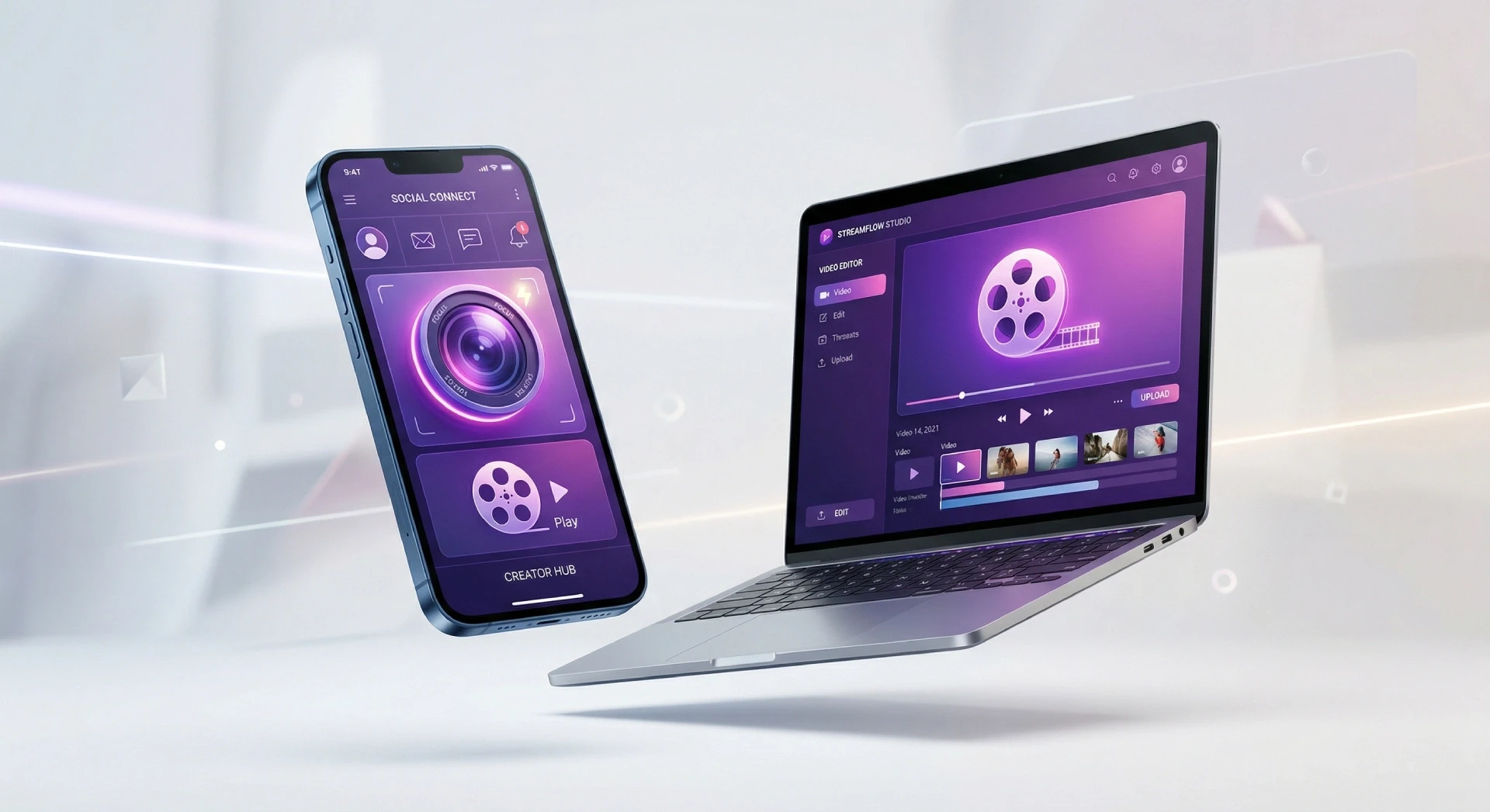 Antarmuka modern dari alat pengunduh video Instagram terbaik yang ditampilkan langsung pada ponsel pintar dan laptop