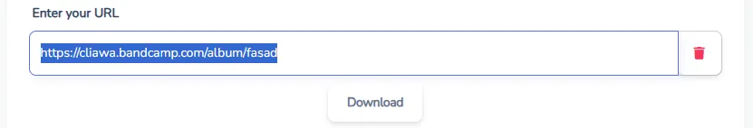 Paste the copied link into the input field of our free Bandcamp audio downloader