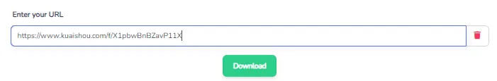 Tempel tautan ke alat Kuaishou video downloader online