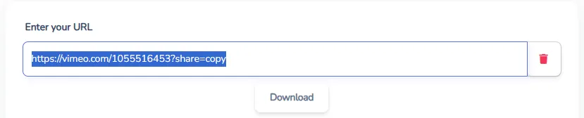 Paste the Vimeo video link into the BraveDown online downloader input box